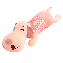 New model customized big lying dog plush toy stuffed doll sleeping pillow girl bed super soft rag doll